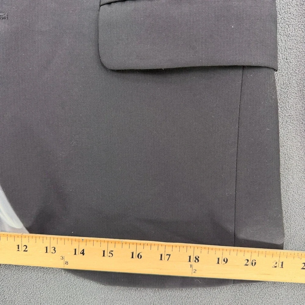 Peter Millar Mens 38S Black 100% Wool Herringbone 2-Button Blazer Sport Coat